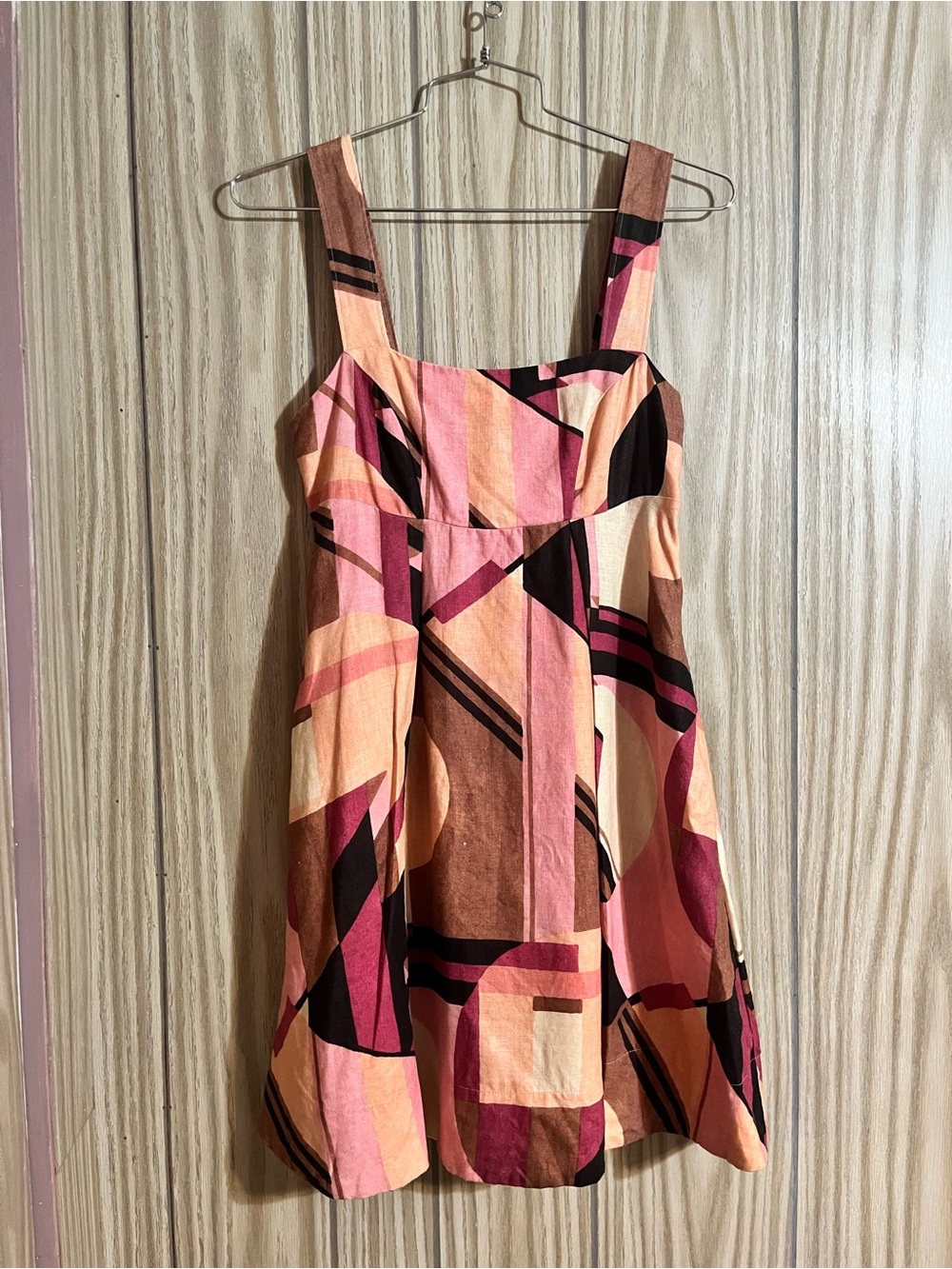Banana Republic Linen Blend Geometric Abstract Mini Dress Size 4